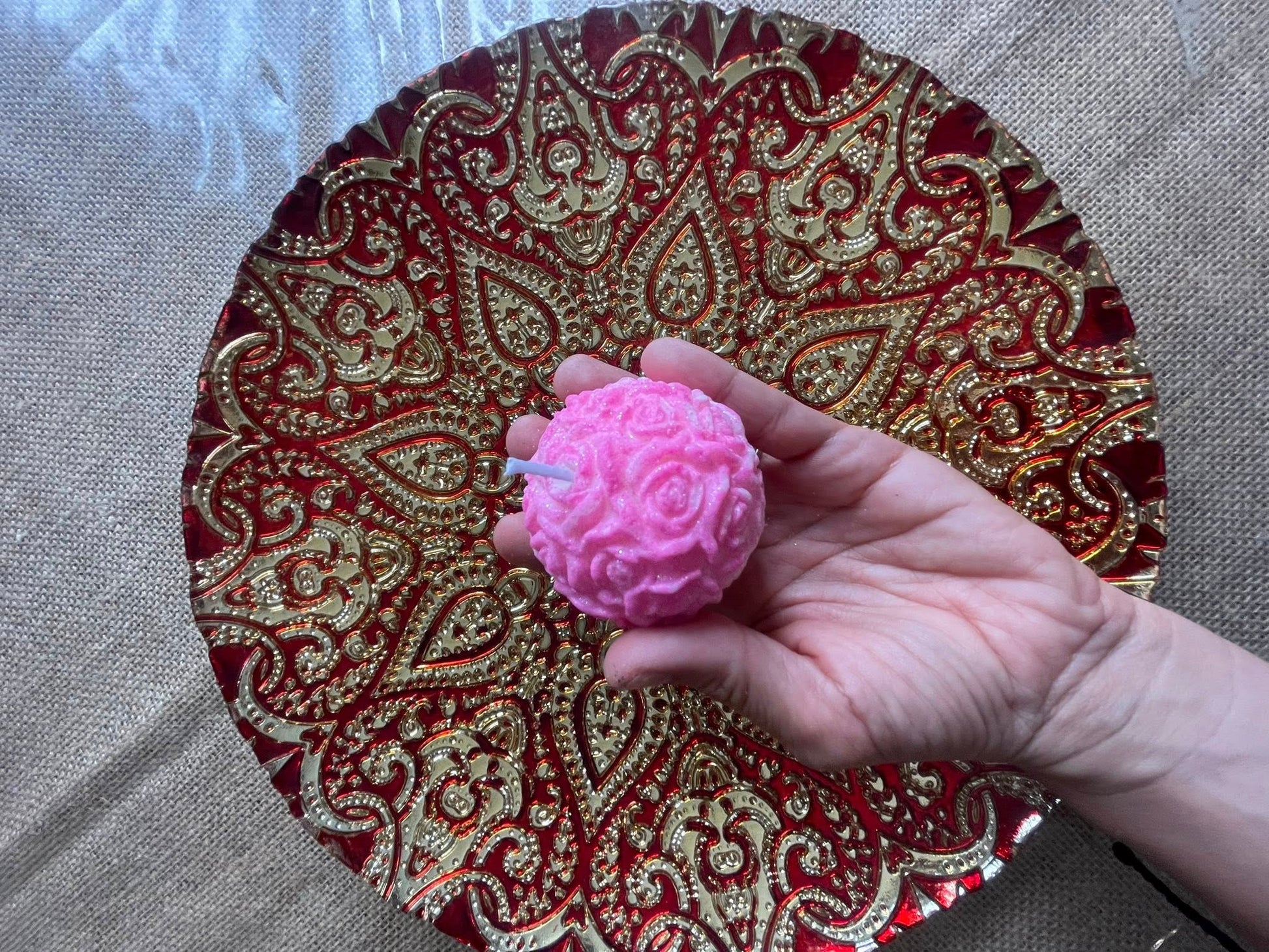 Bougies boule fleur 6cm